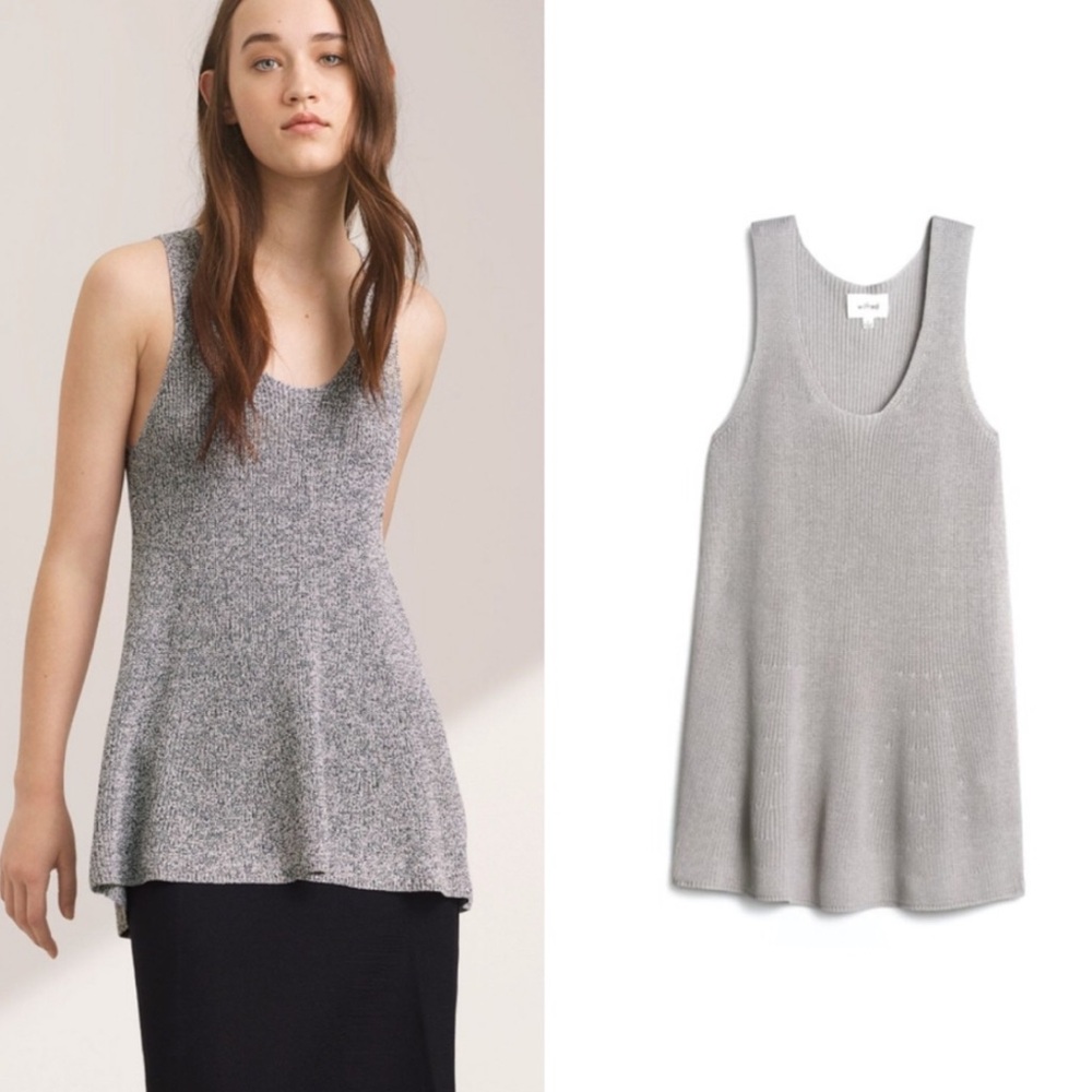 Wilfred Heather Gray Knit Scoop Neck Mini Dress